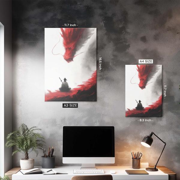 The Dragon’s Vigil: Path of the Crimson Blade | Samurai Metal Poster