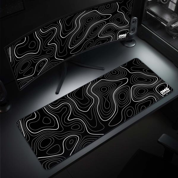 Black Topography: Precision Terrain Edition Mousepad