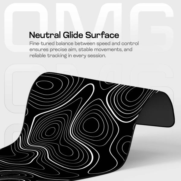 Black Topography: Precision Terrain Edition Mousepad